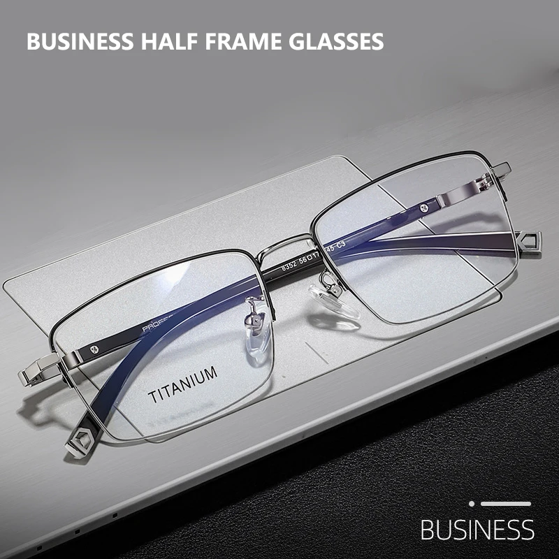 

Big Size Half frame Square Glasses Fashion Business Eyewear SuperLight Myopia Hyperopia Astigmatism Optical Prescription Frames