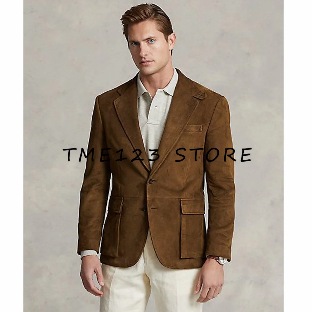 

Men's Suede Autumn Jacket V Neck Single Breasted Casual Fashion Men's Winter Coats Man Jackets for Women Suit Military
