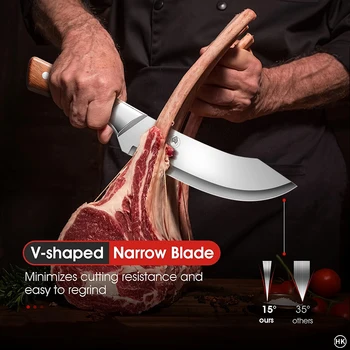 Stainless steel ultra sharp bending fracture knife, suitable for precise cutting, trimming, and peeling by professional butchers 1