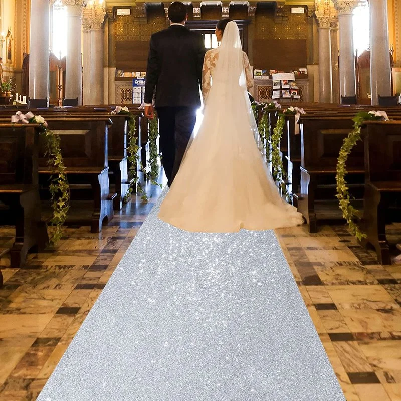Wedding carpet Wedding Glitter Rug 1m, 3m, 5m Wedding Accessories Silver Aisle Runway Rug, Banquet Party Bridal Hallway Rug Decoration