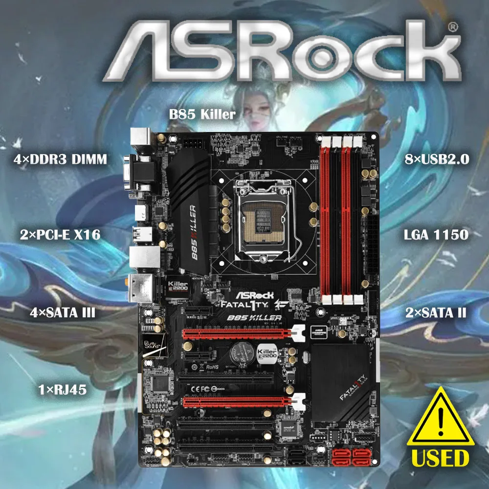 Scheda Madre Desktop Asrock B85 Killer Lga 1150 32Bg Usb 3.1 Atx