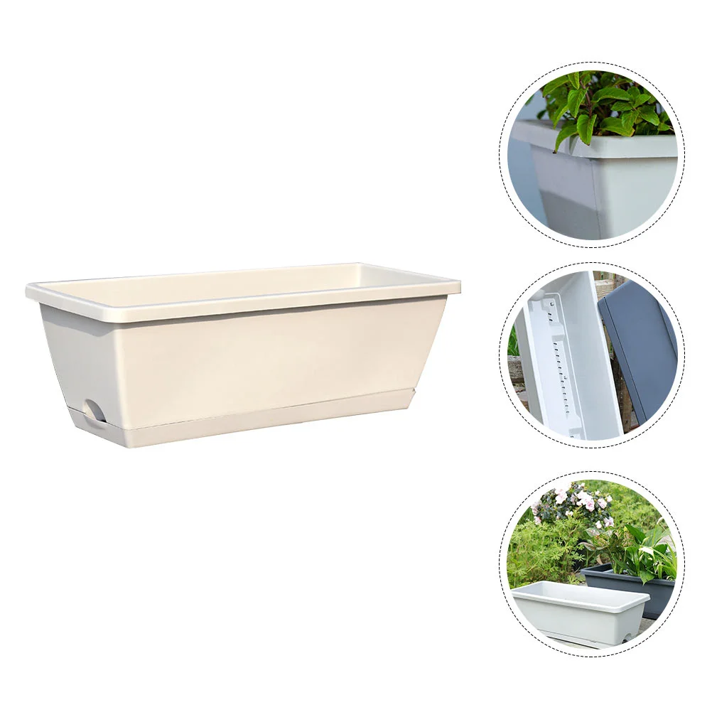 

Vegetables Flower Planting Basin Rectangular Planting Trough Flower Pot Resin Plant Pot Household Flower Pot Planting Basin