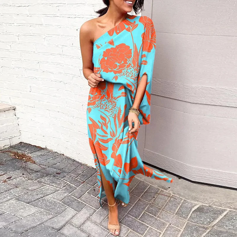 Cobalt Tropical Print Batwing Sleeve Split Leg Maxi Dress PrettyLittleThing Dresses New Pretty Little Thing Cobalt Cobalt Tropical Print Batwing Sleeve Split Leg Maxi Dress PrettyLittleThing Dresses New Pretty Little Thing Cobalt