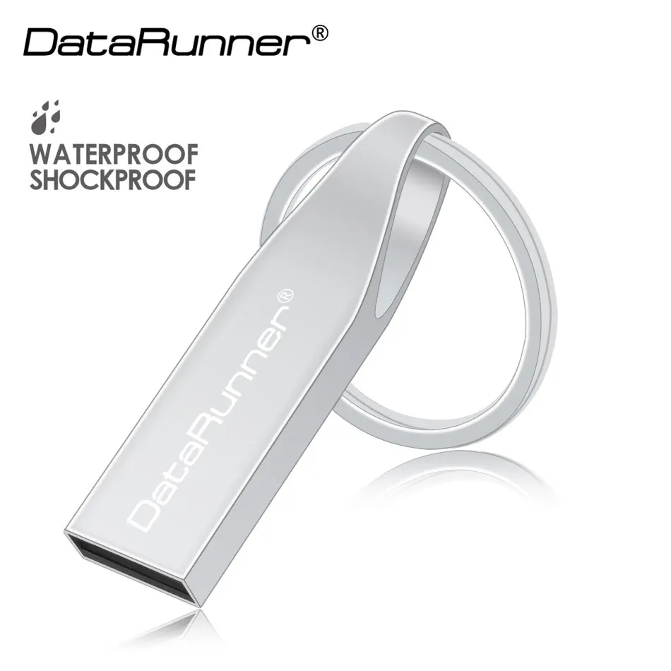 

DataRunner Key Ring USB Flash Drive Metal Pen Drive 8GB 16GB 32GB 64GB 128GB Pendrive Waterproof 2.0 Memory Stick