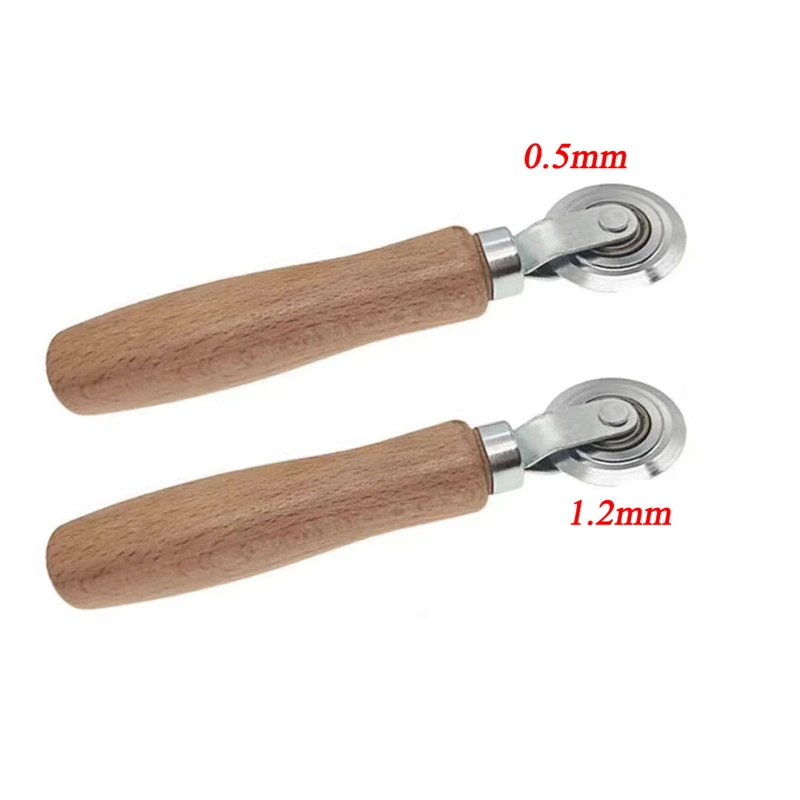 2pcs 0.5mm And 1.2mm Indentation Tool DIY Box Resizer Tools Multifunctional Wooden Handle Handmade Creasing Machine For Paper