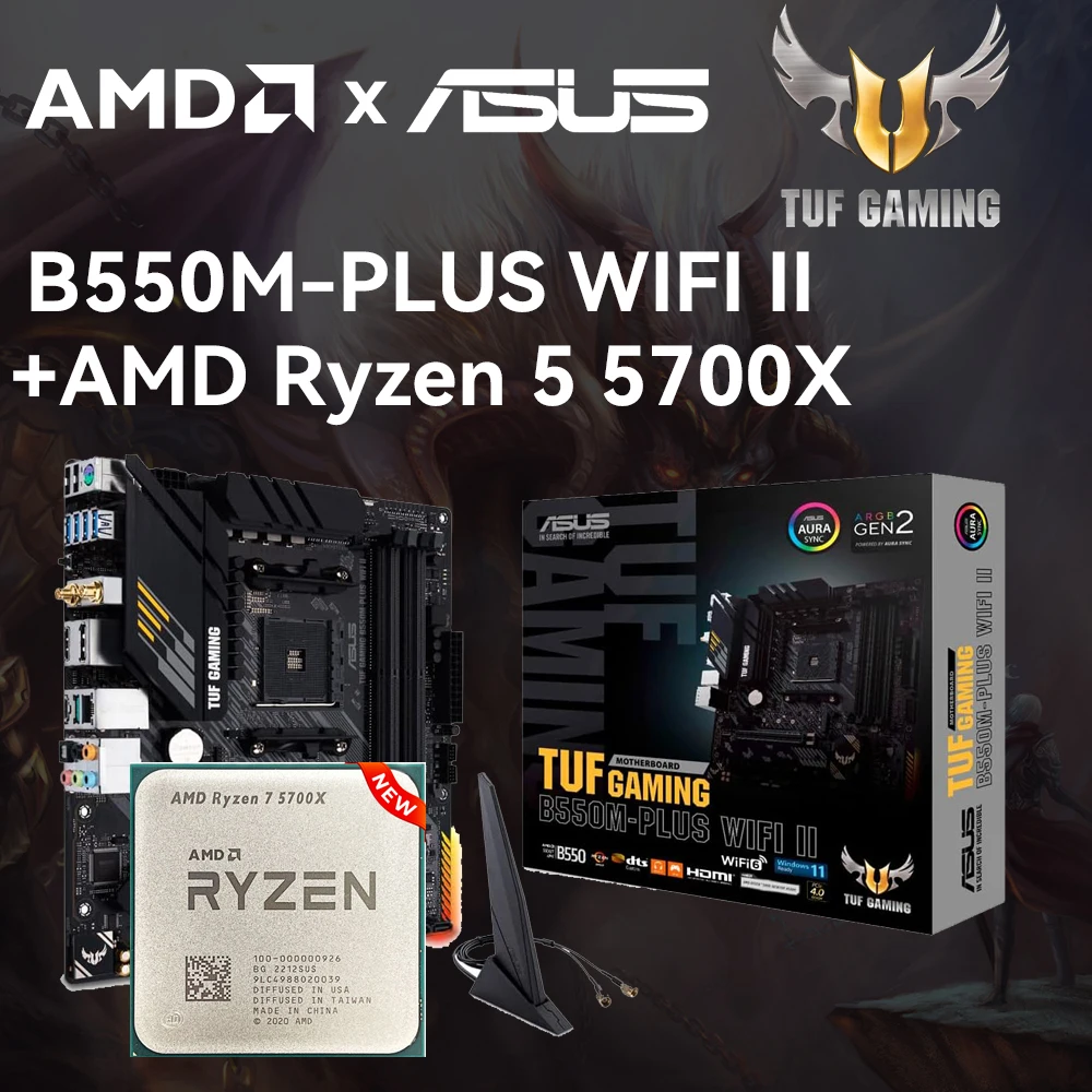 ASUSTUFGAMINGB550MPLUSWIFIIIWithAMDRyzen55700XCPU