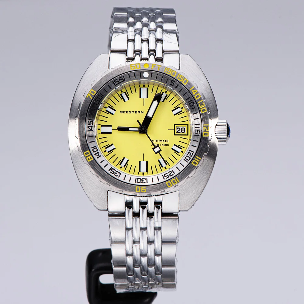 Seestern Sub300Tv3 Data Orologio Da Polso Impermeabile Luminoso Orologio Subacqueo Per Uomo Movimento Nh35 Cinturino Meccanico Automatico