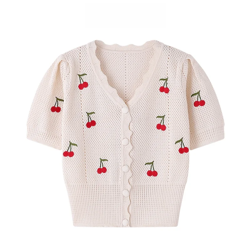 トップス Embroidered Design Summer Knit Cardigan Midsummer Cardigan – Denim And Bone