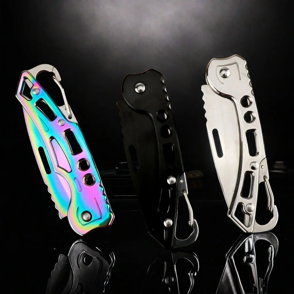 Folding Knife Stainless Steel Survival Hunting Camping Fishing Portable Fruit Carrying Outdoor Tools Survival Hand Tools folding knife