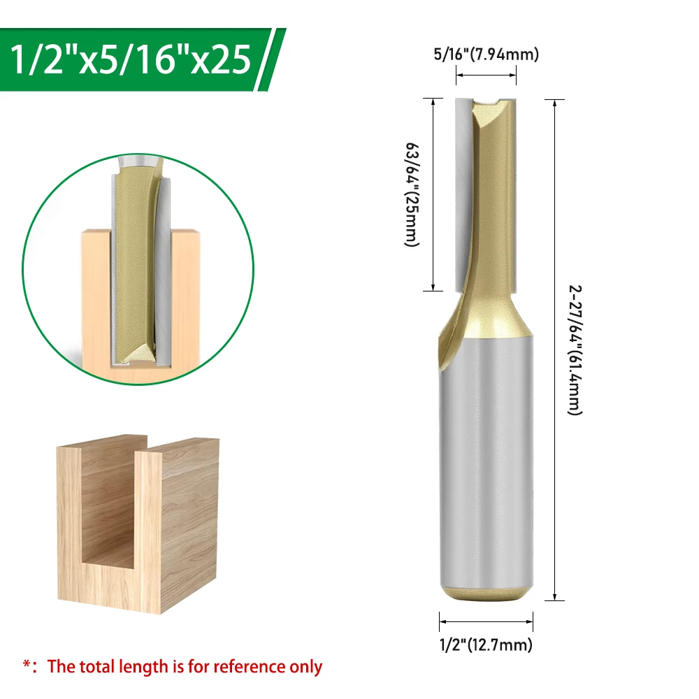 LAVIE 1 Stück 6 mm 1/4 1/2 Schaft Gerader Fräser Holzbearbeitungswerkzeuge Holzfräser für CNC-Trimmung H060020 – Detail 33