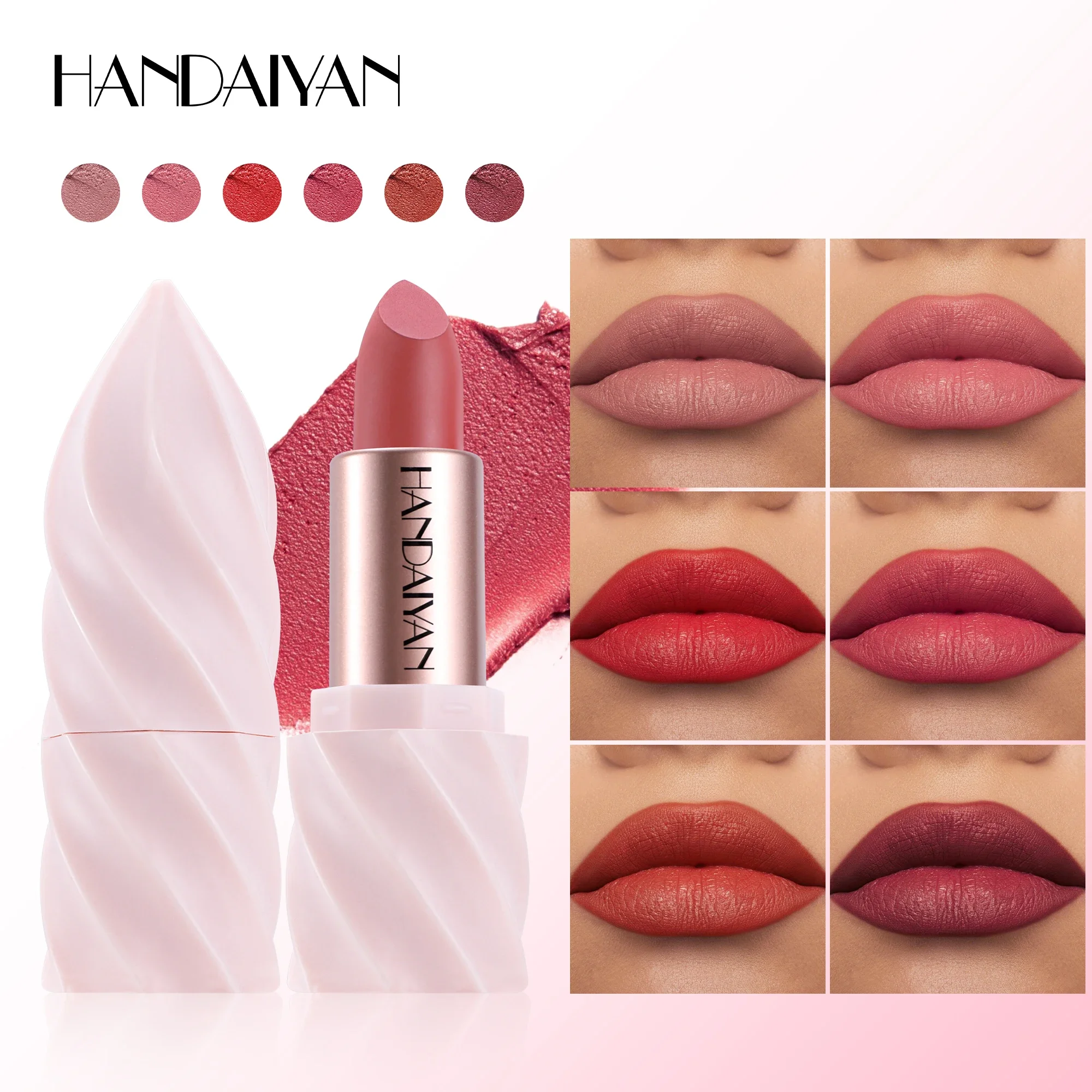 Labial mate aterciopelado color helado, de larga duración, resistente al agua, nutritivo e hidratante, con brillo labial satinado de alta pigmentación y que no se transfiere._voghion.com