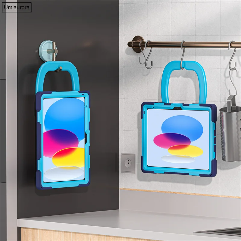 Enhanced Shockproof Tablet Case with 360° Rotating Handle and Stand