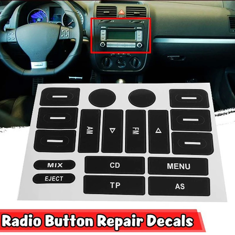 CarRadioButtonRepairStickerRadioKnobsRepairStickerWornButton