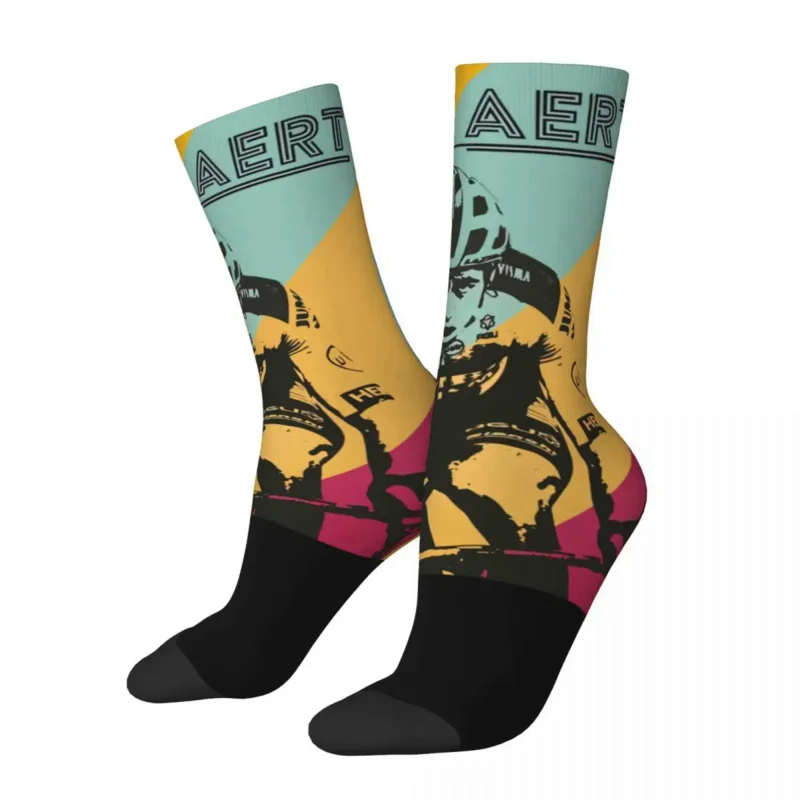 

Casual Wout van Aert cycling print crew socks merchandise spring super soft crew socks sweat absorbing