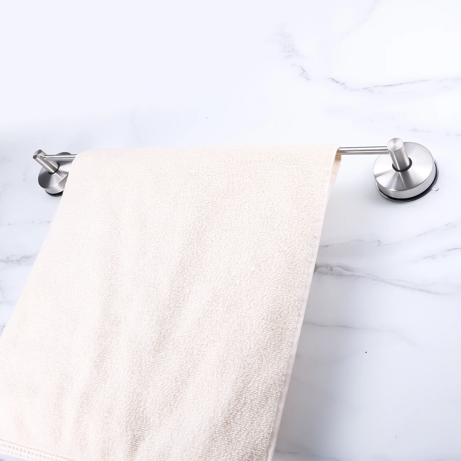 Suction Towel Rail Holder Bathroom 428/550mm Vacuum Hand Stainless Steel Suction Cup Rack Kitchen Shower Towel Bar Wall Mounted