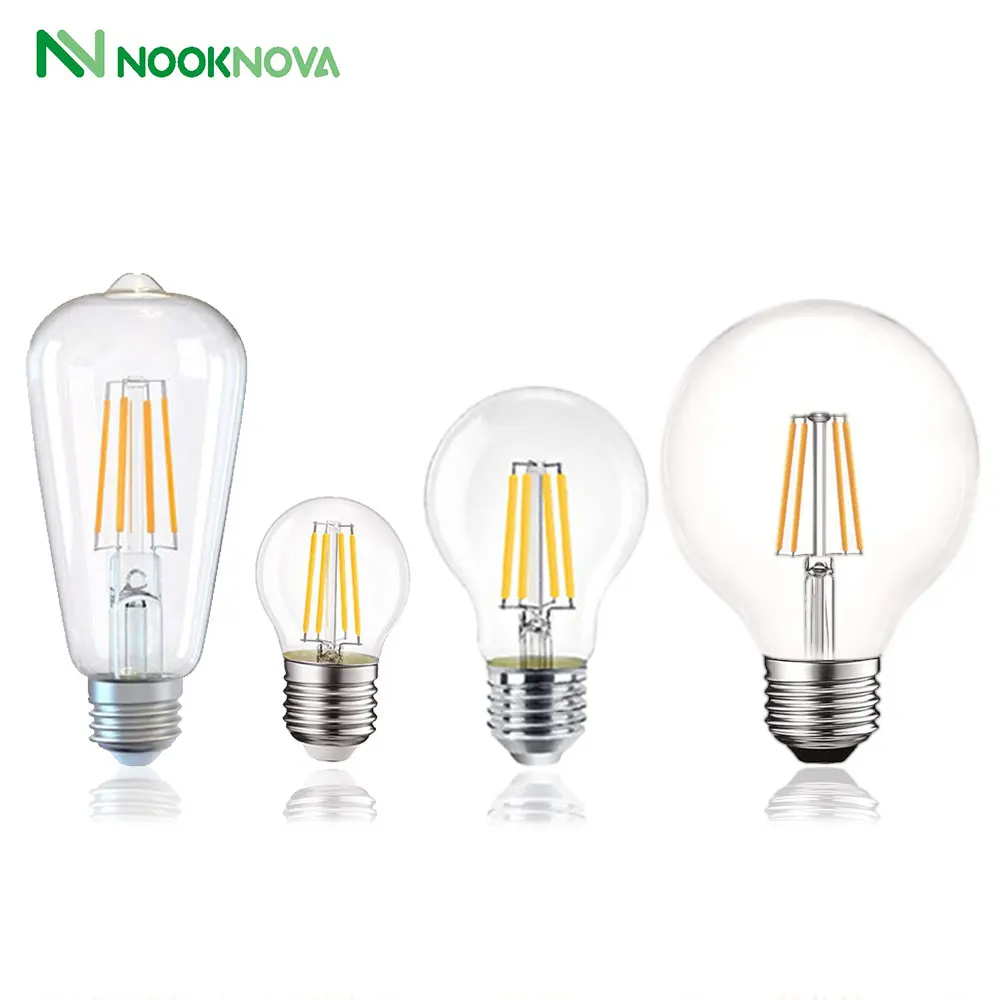 

LED Filament Light Bulbs Basics E27 Edison Screw Bulb C35 G45 A60 ST64 G80 4W (equivalent to 50W) LED Bulbs