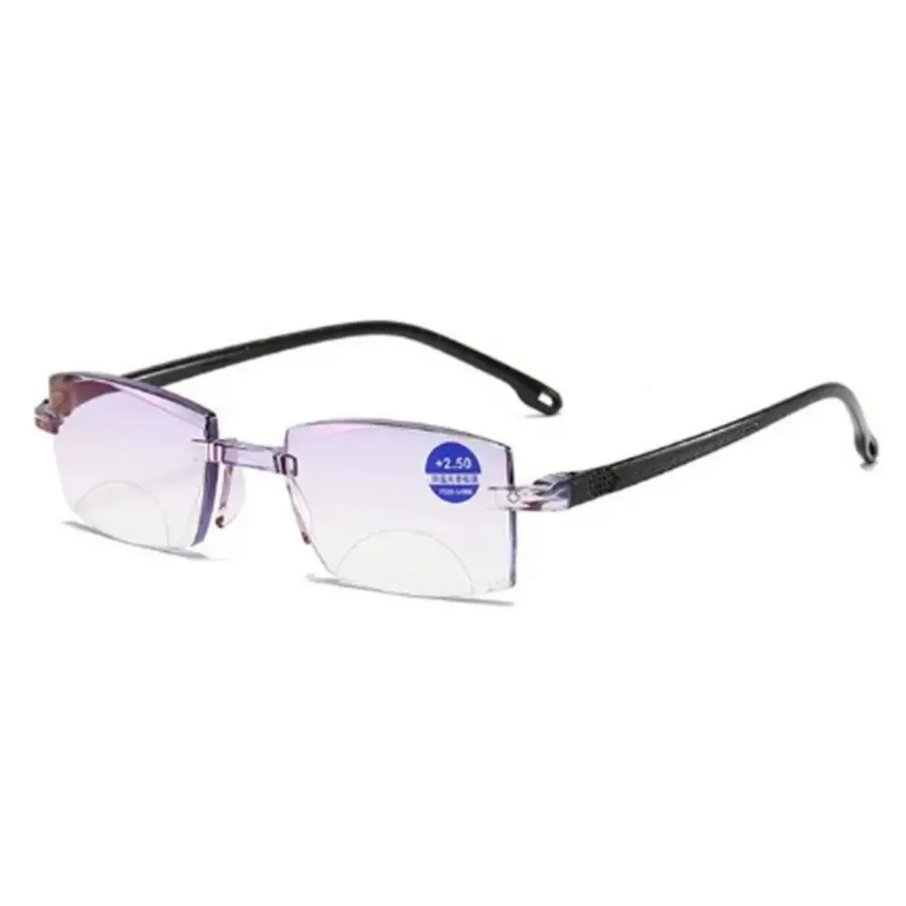 1pc neue bifokale progressive Lesebrille im Diamant schliff ultraleichte randlose Männer Blaulicht blockiert multifokale Brillen 0 ~ 4,0