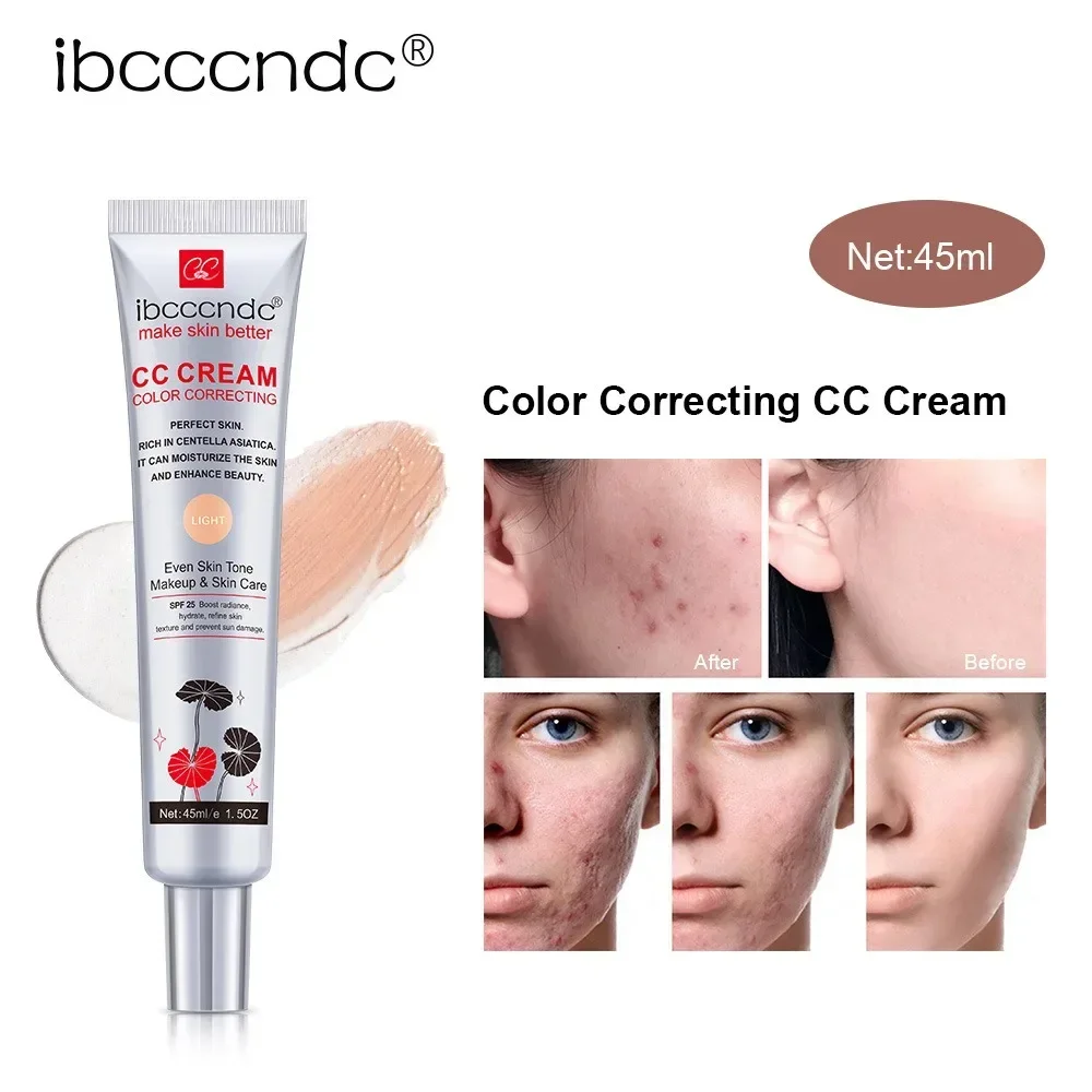 5Colors Moisturizing Correcting CC Cream Waterproof Anti-sweat Makeup Before Concealer Lasting Brighten Skin Tone Women Makeup 3
