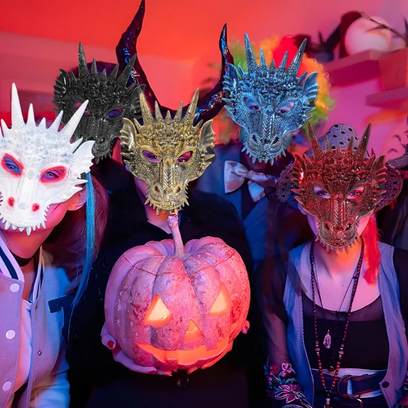 Halloween Mask Party Masks Halloween Party Masks Dragon Masks Props Kids Adult Decoration Plastic Home Festival Party Costume Decorations