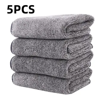 Set di asciugamani da cucina in microfibra Asciugamani in bambù per tovaglioli da cucina Panno morbido per piatti Panno per pulizia assorbente Stracci 2/4/5 pezzi 1