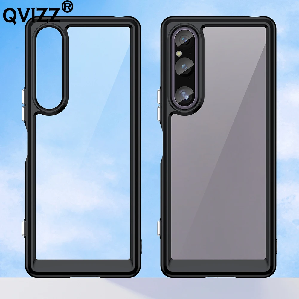 Funda Transparente De Cristal Claro Oprimio Para Sony Xperia 1 V [Silicona] [100% Transparente] [Material Alemán] [Ultra Delgada] Funda Transparente Para Sony Xperia 1 V