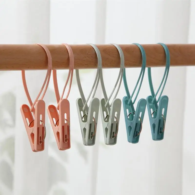 12-pack Hook Clip Clothes Hanger Household Clothesline Strong Small Windproof Clips For Drying Clothes Socks And Underwear