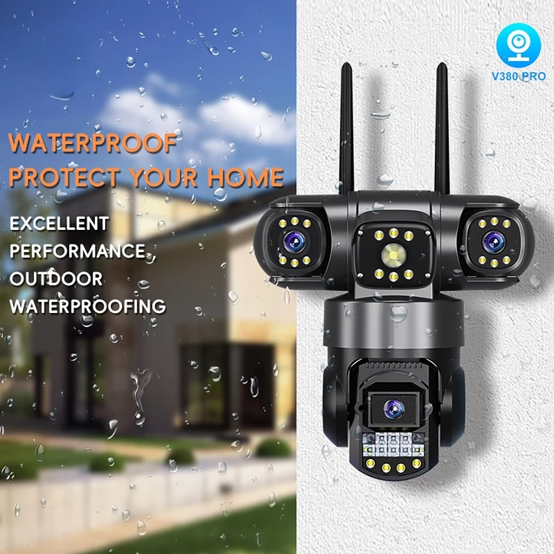 WiFi IP Camera Outdoor 12MP 6K Triple Lenses Triple Screens Security Video Monitor Night Vision Waterproof CCTV Cameras 5