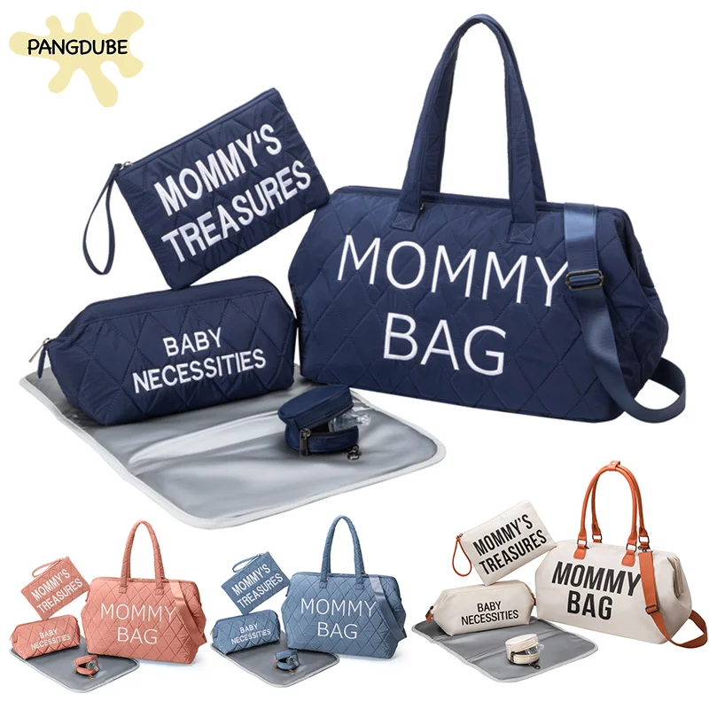 PANGDUBE 5pcs/set Mom Bag Baby Nappy Bag Waterproof Big Capacity Diaper Bag for Stroller Bag for Mommy Maternity