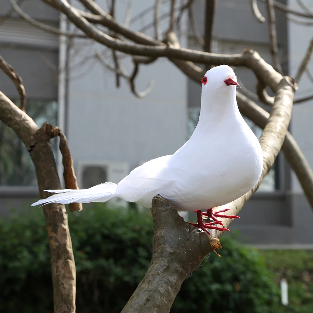 Decorative Simulation Dove Artificial Foam Feather White Pigeon Bird Wedding Ornament Home Decor Party Wedding Decoration