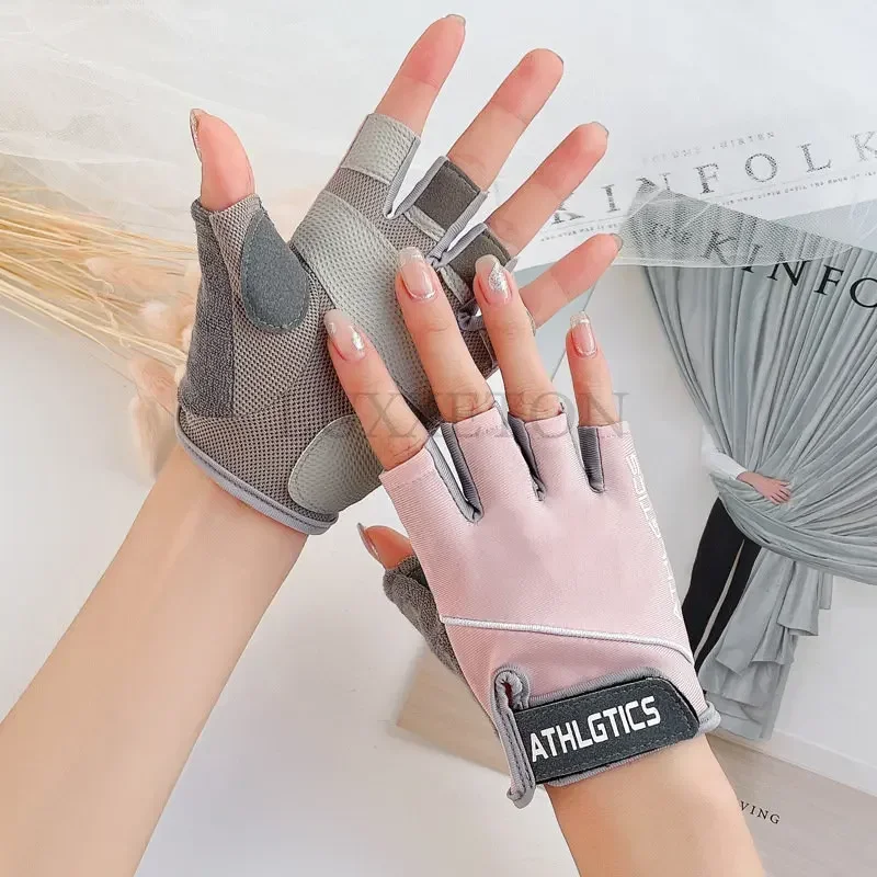 Gym Fitness Half Finger Gloves Cycling Gloves Men Women Building Exercise Anti-skidding Training Sport Yoga Bike