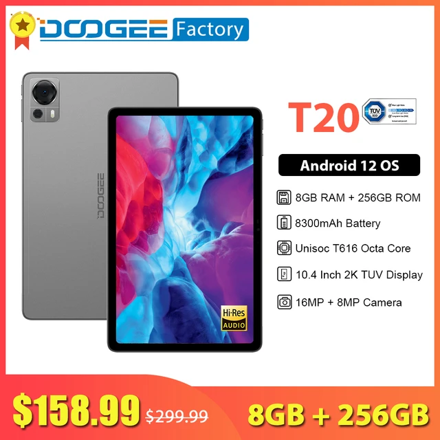 Doogee Tablette T20 De 256 Pouces, Avec Écran 10.4x2000, 8 Go De Ram, 1200  Go De Rom, 2k, Tüv, Widevine L1, Quatre Haut-parleurs Hi-res, Pad, 8300mah,  Android 12 - Smartphones - AliExpress