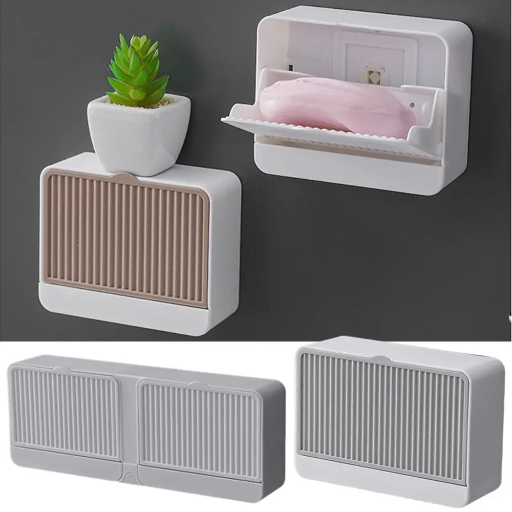 

Креативная настенная Коробка для мыла с крышкой, двойная сетка, сушилка для мыла, съемная коробка для хранения, держатель для мыла в ванной комнате