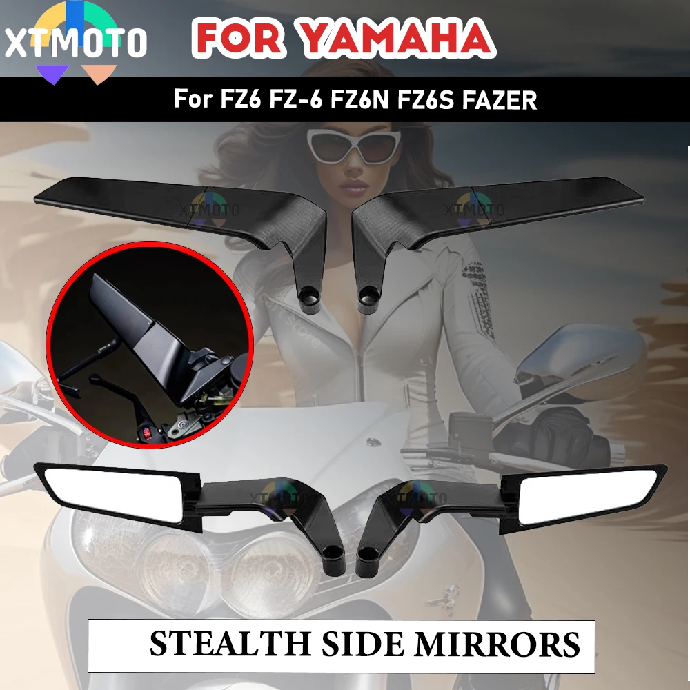 Accessori Specchietti Stealth Kit Alette Sportive Specchi Regolabili Specchietti Retrovisori Per Yamaha Fz6 Fz-6 Fz6N Fz6S Fazer