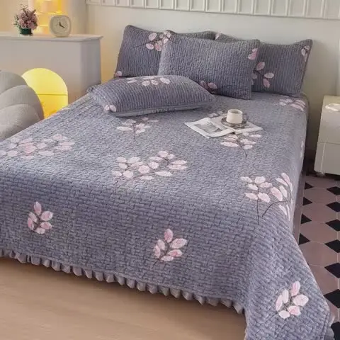 Молочное бархатное покрывало queen-size хлопковые новые двуспальные покрывала для
