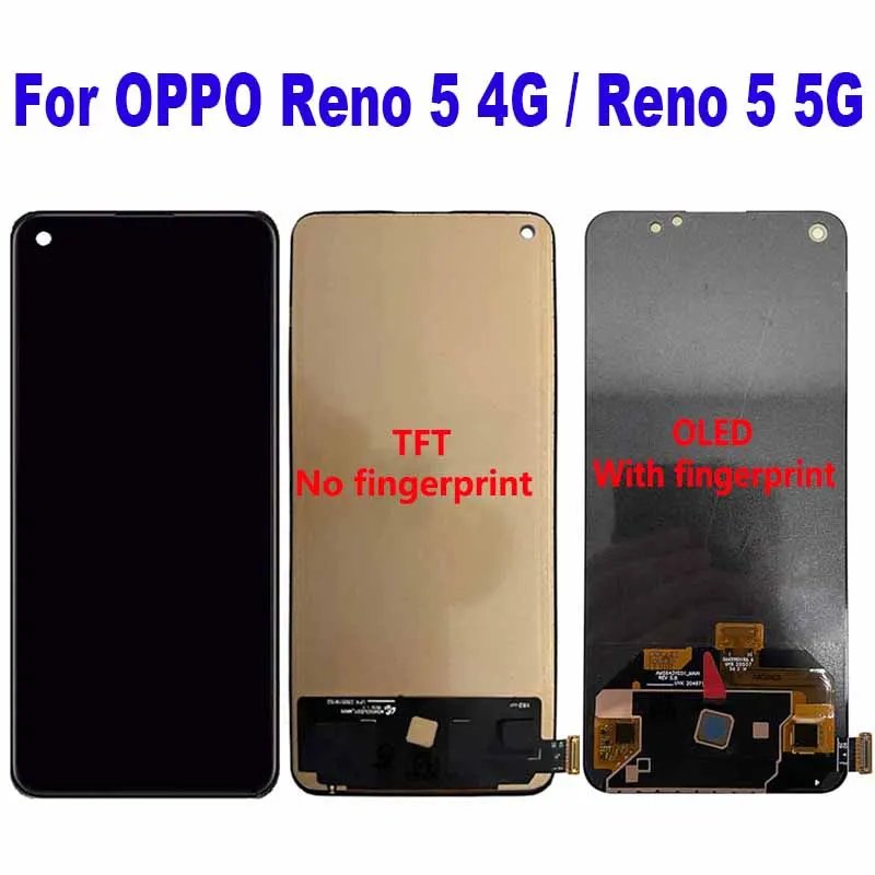 Для OPPO Reno5 4G CPH2145 CPH2159 ЖК-дисплей для OPPO Reno5 кодирующий преобразователь сенсорного экрана в сборе PEGM00 PEGT00