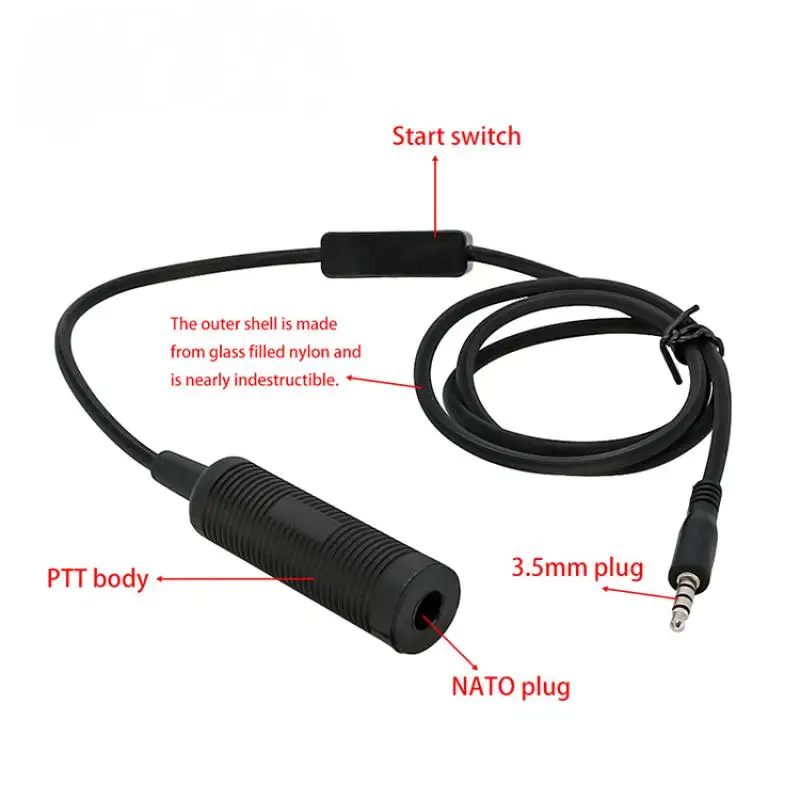 Tactical Headset Adapter Phone Plug 3.5 Mm Mini Phone PTT for COMTAC etc Headset MP3 Music Adapter Tactical Headset