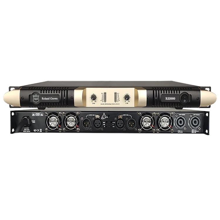 

Roland Crown Digital dj systems power amplifier 2 channel 2000 watts R2-2000 1U 2 channel stereo amplifier power