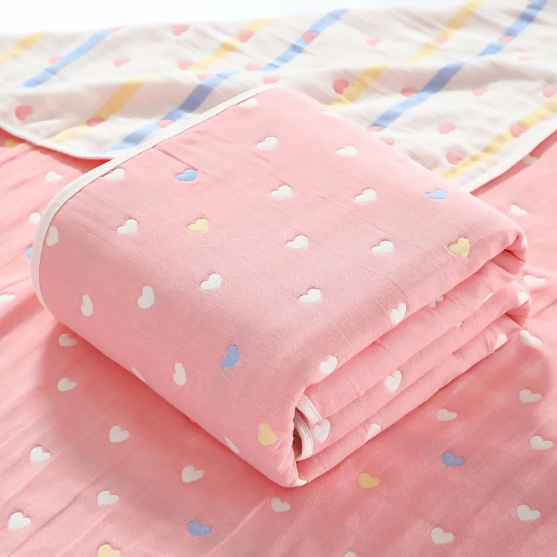 Muslin Baby Blankets Children 6 layers Gauze Cotton Soft Quilt Newborn Infant Swaddle Towel Kids Bath Towel 110*110cm 6