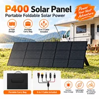 Panneau solaire pliable de 400 W, chargeur solaire portable de 300 W avec pieds réglables pour centrale électrique, camping-car, camping et activités de plein air. 6