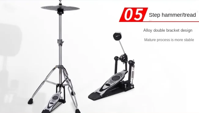 Portable Acoustic Jazz Drum Set with Pedals