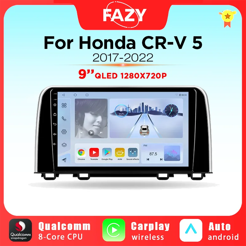 

CarPlay For Honda CRV CR-V 5 RT RW 2017 2018 2019 2020 2021 2022 Car Radio Multimedia Video Player 4G Navi Stereo GPS Android 10