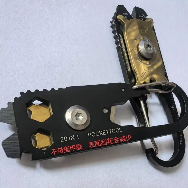 Rotating Disc 20-in-1 Multi-Tool - Stainless Steel EDC Pocket Tool with Wrench & Screwdriver Set for Outdoor Emergency Repair