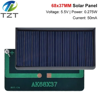 Pannelli solari 5.5V 50mA 0.275W Policristallini 68x37mm Mini celle solari Sunpower Pannello fotovoltaico fai da te per caricabatterie