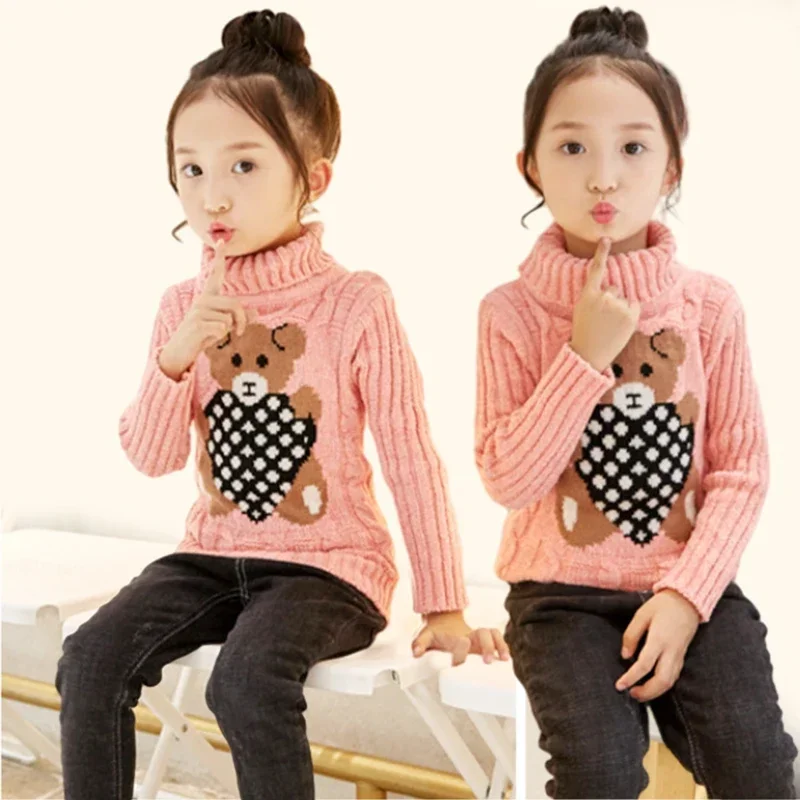 Cartoon Bear Kids Sweater Turtleneck 5