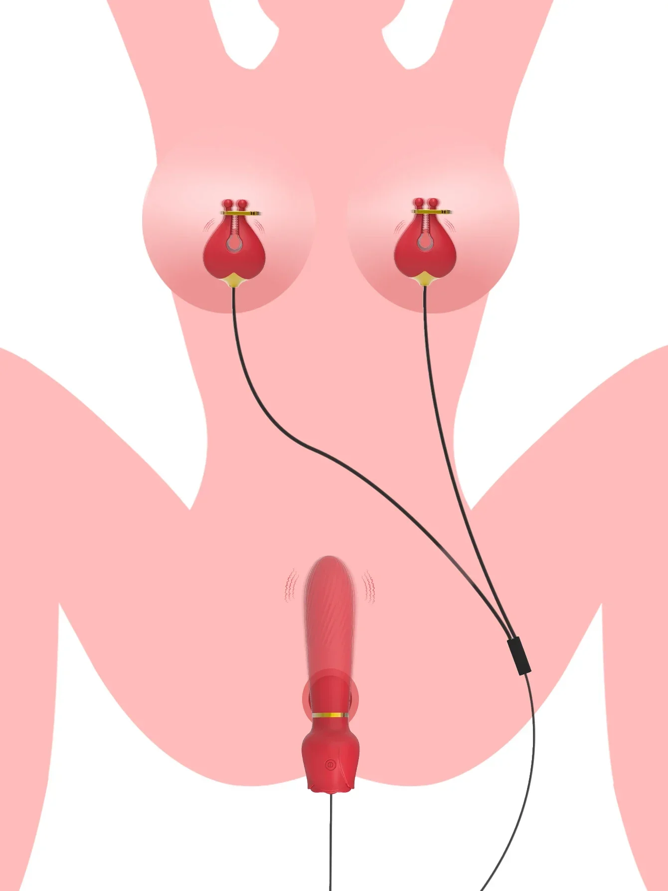 G Punkt Vibrator mit Nippel klemmen Brust