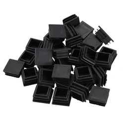30Pcs Plastic Home Square Furniture Chair Legs Tubing End Cap 30Mm X 30Mm Black