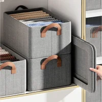1Ppcs Clothes organizer, foldable household drawer-style clothing wardrobe layered storage box, portable fabric cationic storage 1
