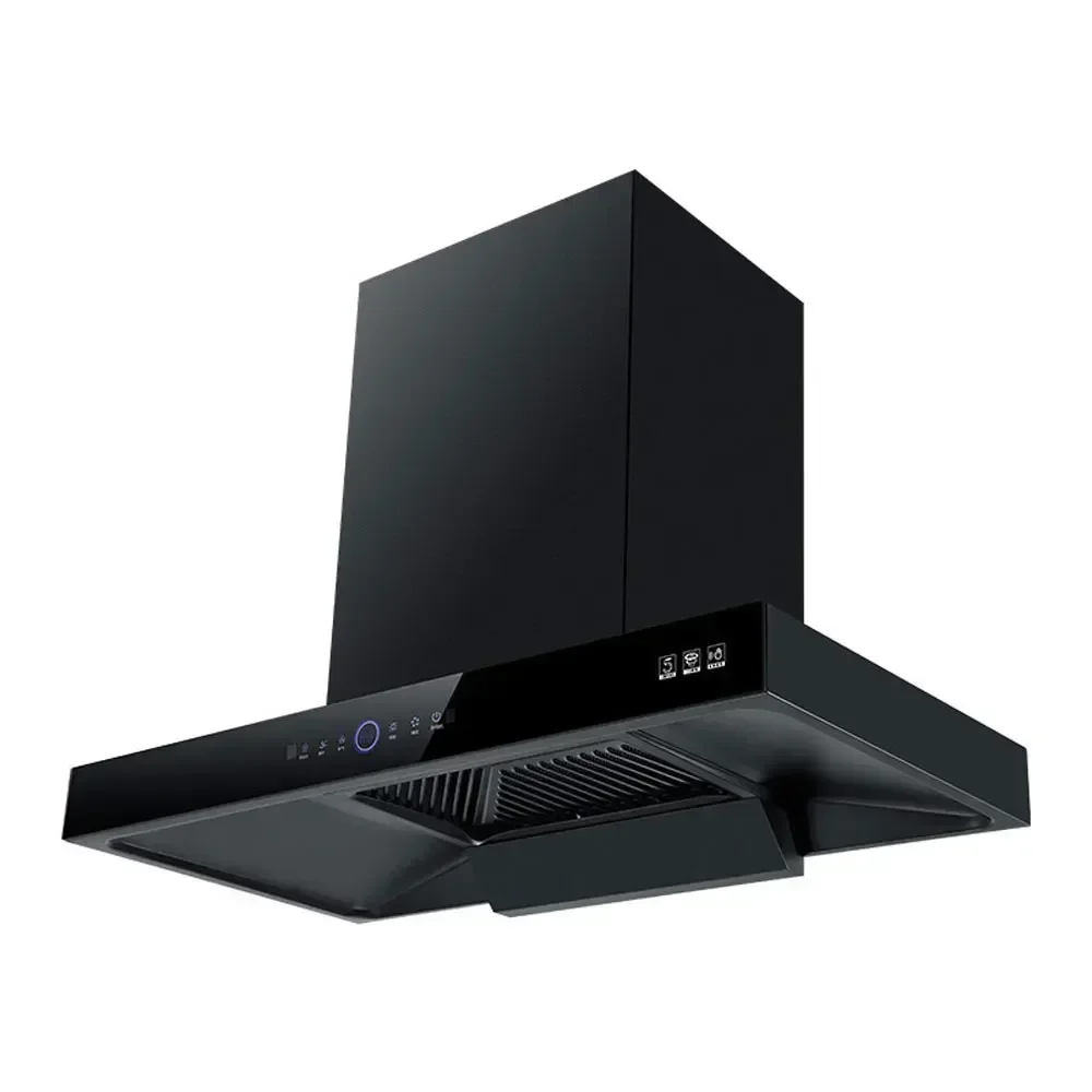 900mm Household Range Hood Kitchen Large Suction Top Suction T-Type Range Hood Body Touch Automatic Cleaning