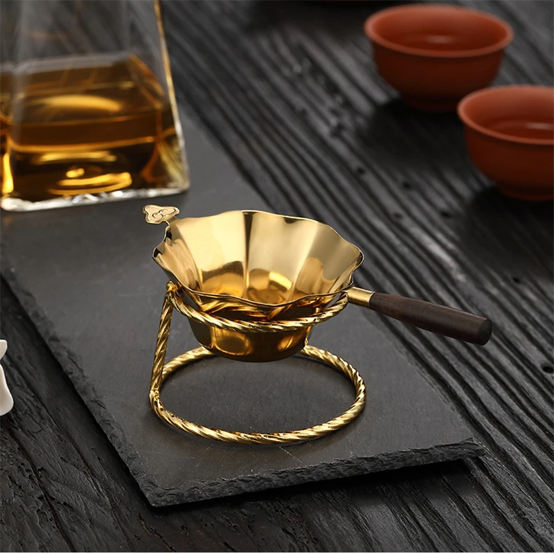 304 Reusable Stainless Steel Tea Infuser with Wooden Handle Loose Tea Leaves Strainer Fine Mesh Filter Diffuser Kungfu Teaware