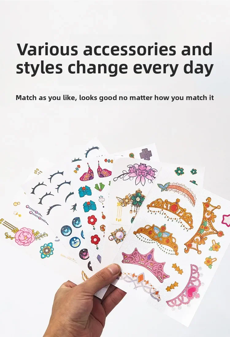 Creative DIY Makeup Fun Kit Princess Diamond Painting Gifts Toys for Kids Girls Dress Up Sticker Book Gifts for Girl